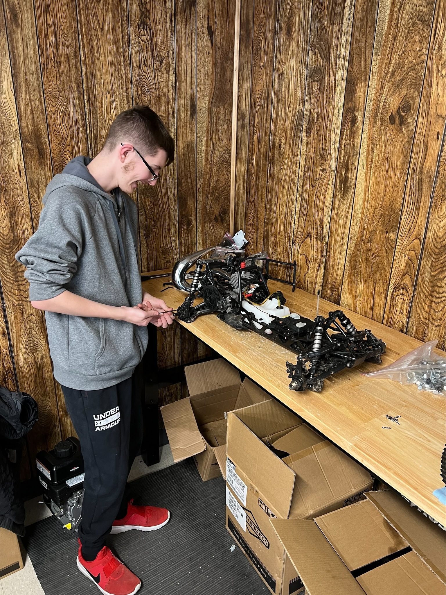 rec engine student working on a project