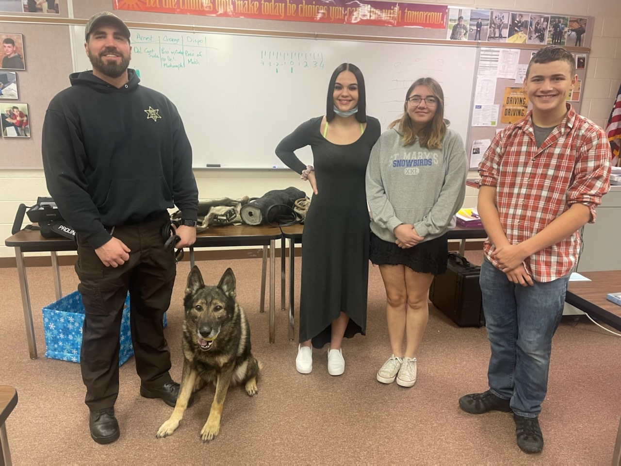 public safety class with K9 police speaker