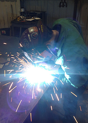 welding in action- sparks flying
