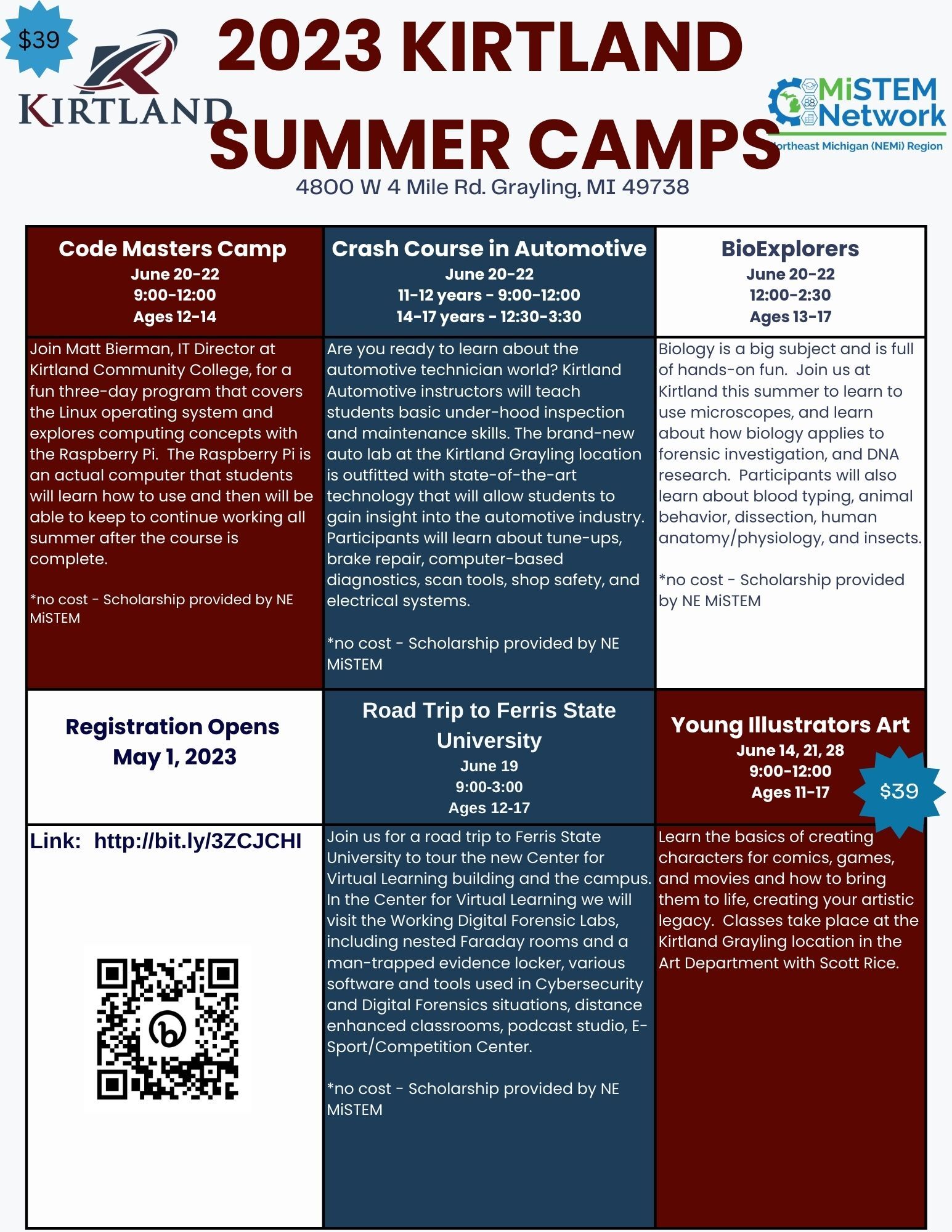 Kirtland Summer Camp Information